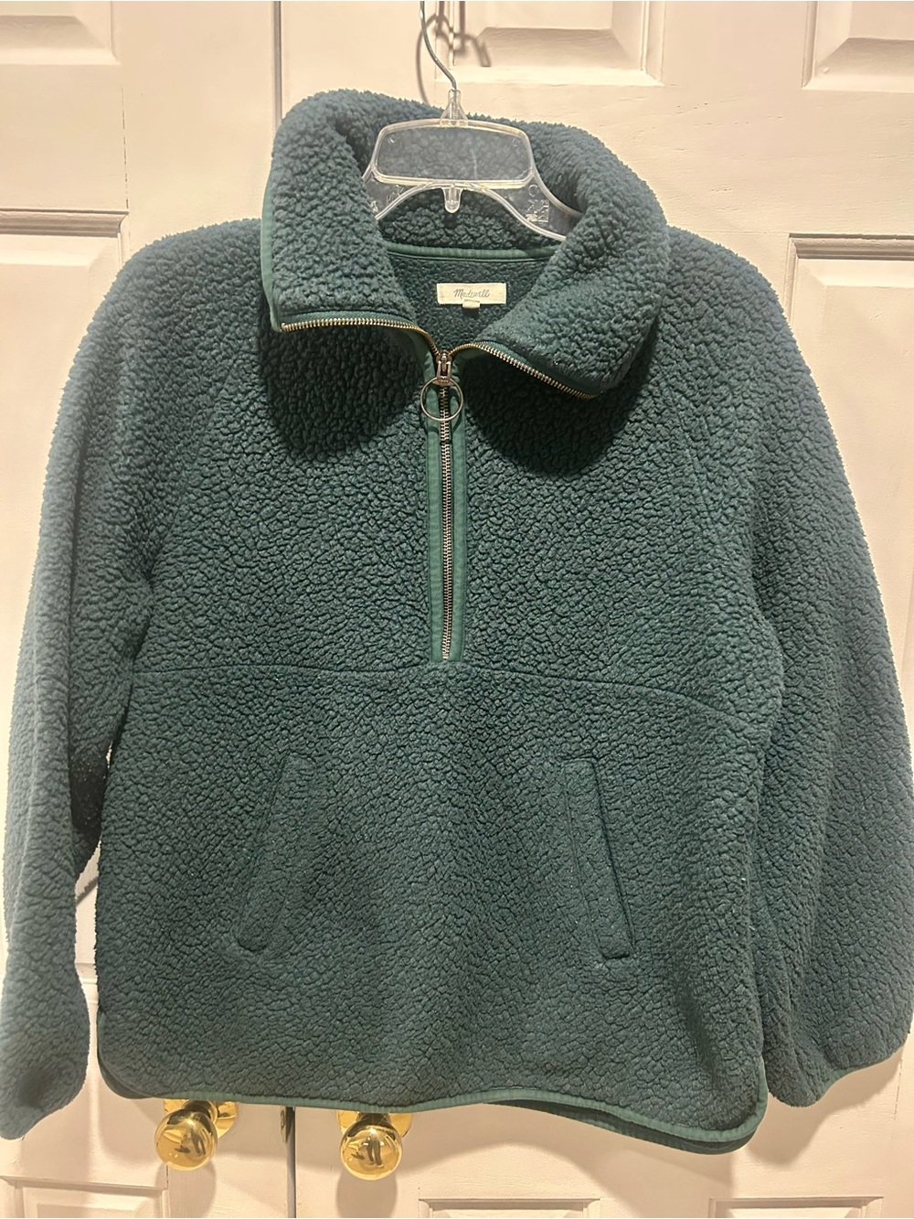 Madewell Women’s dark green fleece Half-Zip Sherpa Jacket